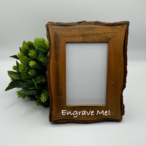 Personalized Live Edge Wood Frame- Photo Frame - 4"x6"