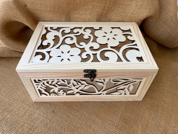 Wholesale Custom Laser Cut Unfinished Wooden Crafts Wood Box for