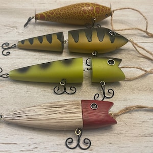 Wanddecoratie kunstaas, hangend kunstaas, kunstaas aan jute touw, decor vissen thema