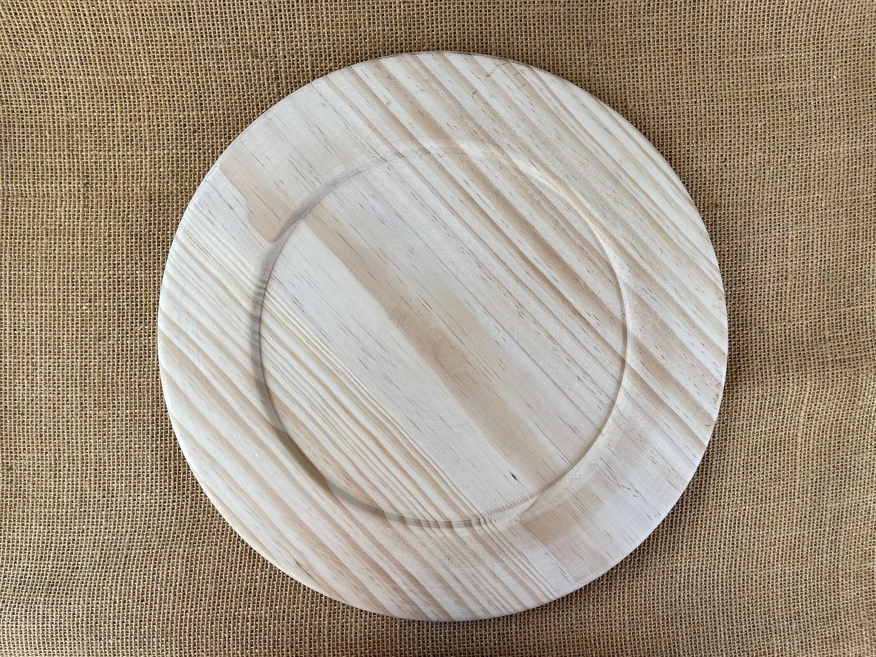 Large Round Wood Plate unfinished Wood Etsy
