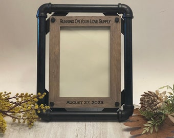 Personalized Metal & Wood Piping Frame-Industrial Frame