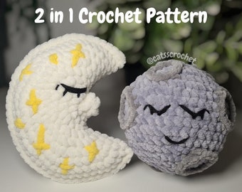 Modèle au crochet 2 en 1 croissant de lune et pleine lune