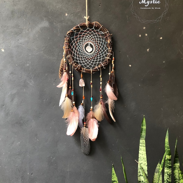 Coustomizable stones dreamcatchers/Medium Large Dreamcatcher/ wall hanging/ Home Decor/ Tropical Wall Decor