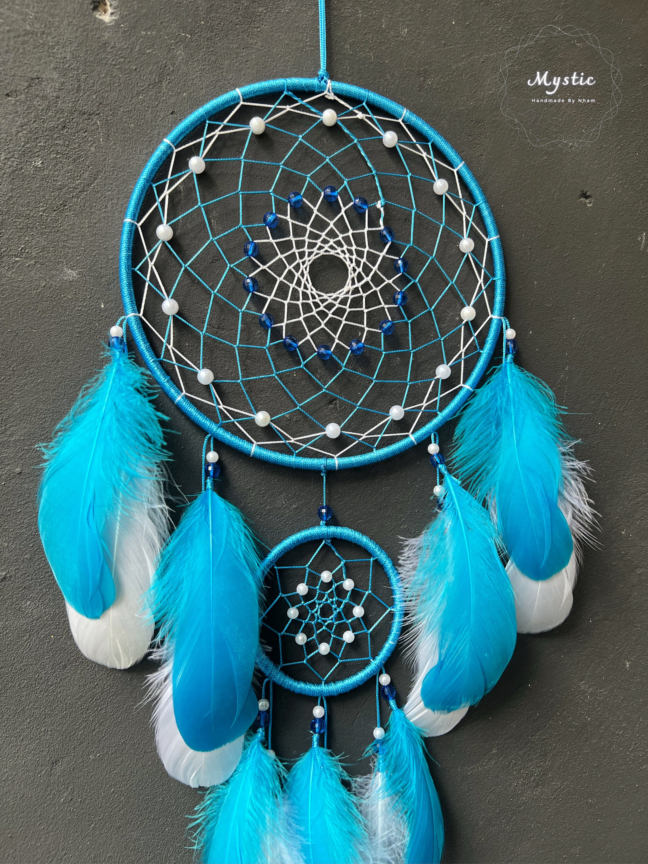 Blue Dreamcatcher, Natural Gifts/ Wall Hanging Decor, Gift for Baby