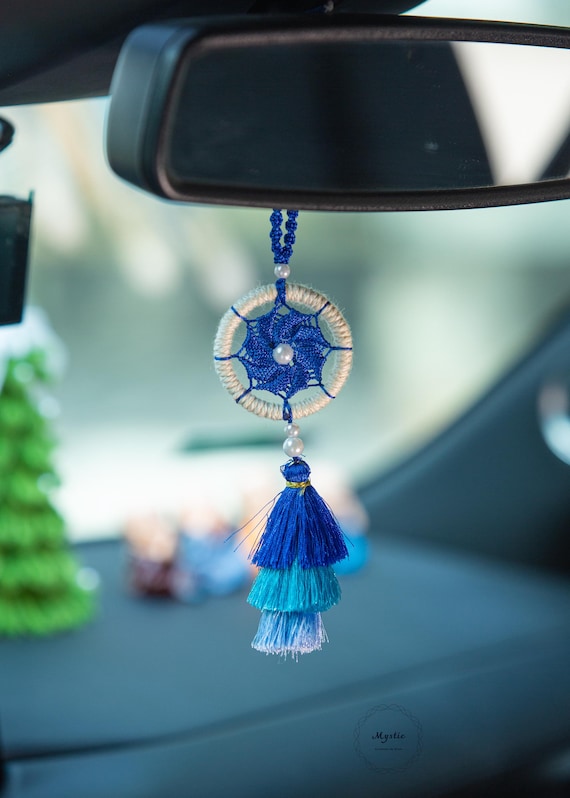 Accessori Da Appendere Per Specchietto Auto - Decorazione Fiori, Blu - Foto 8
