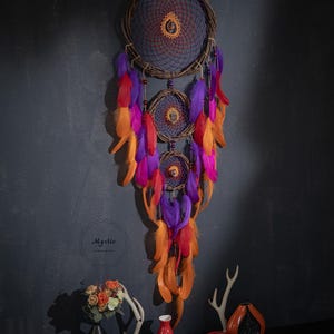 Colorful Feather Dream Catchers for Bedroom Adult, Art Decor Large Dreamcatchers with Feather for Home Living Room Handmade Gift