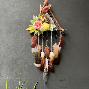 Baby Flower Dreamcatcher Handmade  DreamCatcher Home Decor Wall Hanging Bedroom Boy Girl Birthday Gift Wall Hanging for Nursery Bedroom Girl