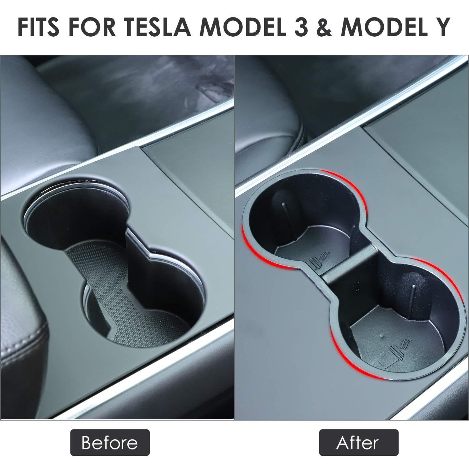 Center Console Cup Holder Inserts Tesla Model 3 & Y Etsy