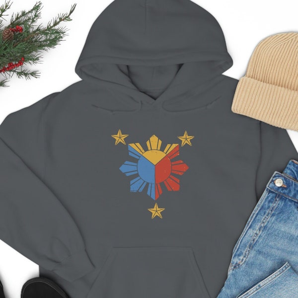 Filipino Flag Symbol Hoodie, 3 Stars and a Sun Hoodie, Philippine Flag Hoodie, Pinoy and Pinay Gift, Philippines Gift #101