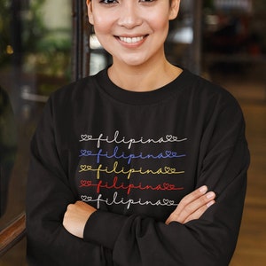 Minimalist Filipino Sweatshirt, Cute Filipina Crewneck Sweater, Gift for Pinay, Filipino Gift, Funny Filipino Shirt, Philippines Gift #79