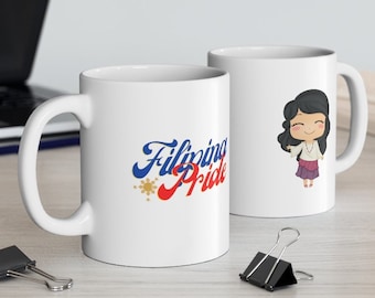 Ceramiczny kubek Filipina Pride, filipiński kubek do kawy z flagą, prezent dla filipińskiej mamy, prezent z symbolem Filipin, prezent dla filipińskiej pielęgniarki nr 59