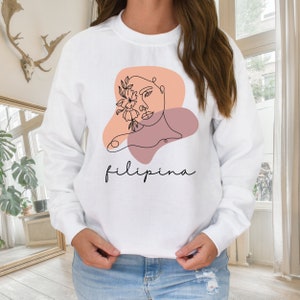 Filipina Abstract Art Sweatshirt, Cute Modern Filipina Aesthetic Sweatshirt, Gift for Pinay, Tita and Ate, Philippines Sweatshirt, #12