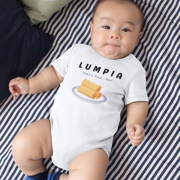 Lumpia baby shirt, Funny Filipino Infant Fine Jersey Bodysuit, Filipino Baby Clothing, Philippines Toddler Gift, Filipino Food Humor #40