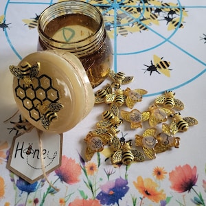 Honey Bee Resin Runes, Elder Futhark Divination Set