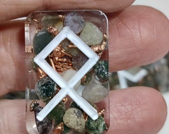 Fancy Jasper Resin Runestone Set: Elder Futhark Viking Divination Runes
