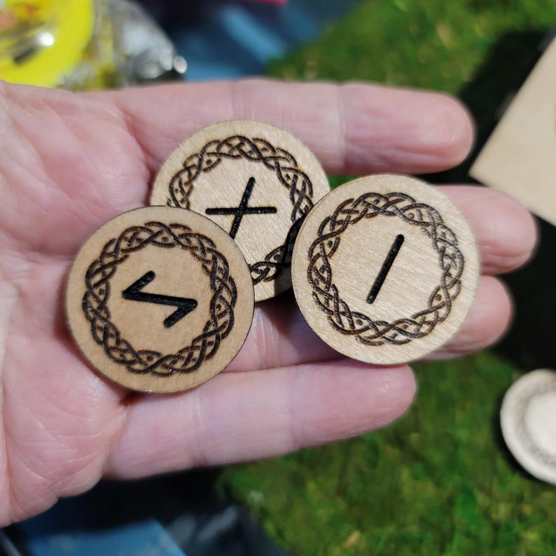 Laser Engraved Elder Futhark Runes, Celtic Birch Plywood Set With ...