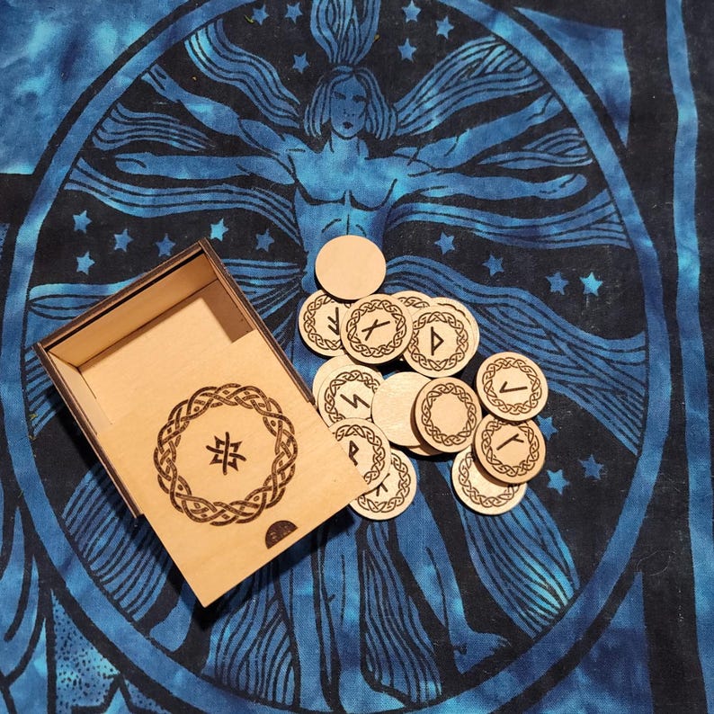 Cut Back Runes Laser Cut Younger Futhark Rune Set – Baltic Birch With Celtic Box - Etsy