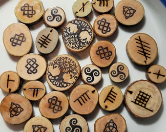 Celtic Ogham Stave Set: Irish Pagan Druid Symbols for Divination Casting