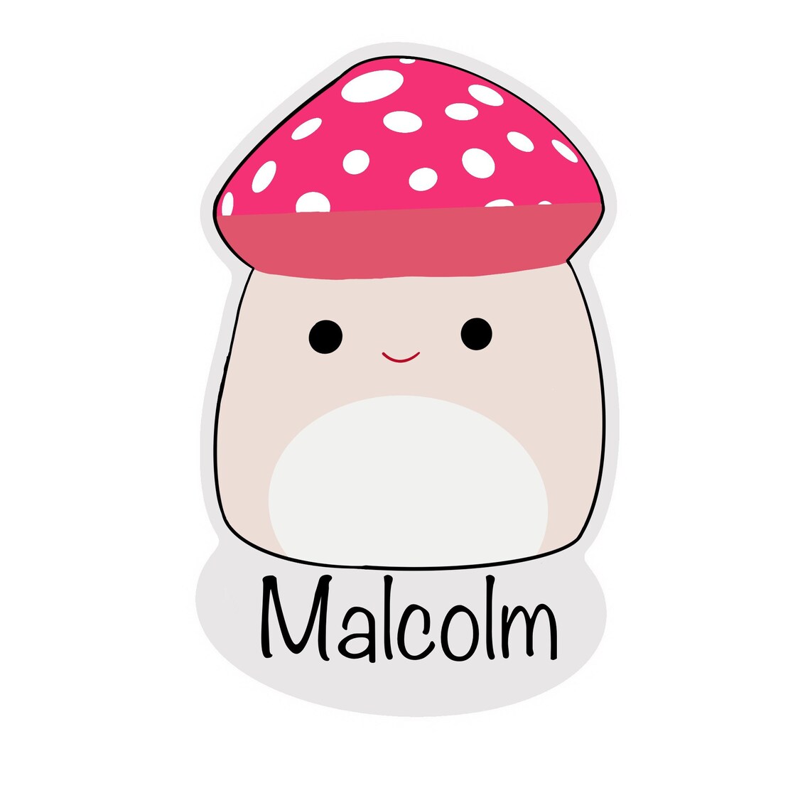 Malcolm the mushroom Squishmallow sticker Etsy