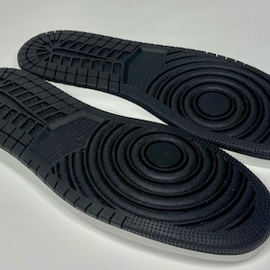 AJ1 Style Soles US 11.5 EU 47 Mens ~ Sneakers - Replacement Soles - Shoe Repair - Air Jordan Style - SB Dunk Last Compatible -White/Black