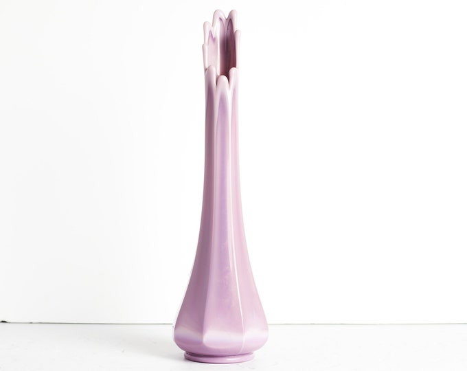 Incredible LE Smith Lilac Lavender Purple Smooth Glass Swung Vase 14.5 Tall. Etsy