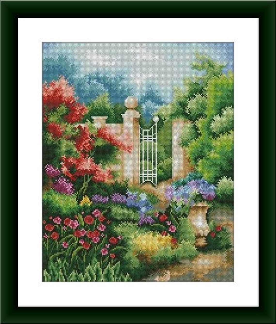 Blooming Garden Counted Cross Stitch Pdf Pattern Cottage - Etsy