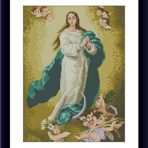 Mother of God icon PDF Counted cross stitch pattern Madonna and Jesus Digital cross stitch chart religious cross stitch pattern download