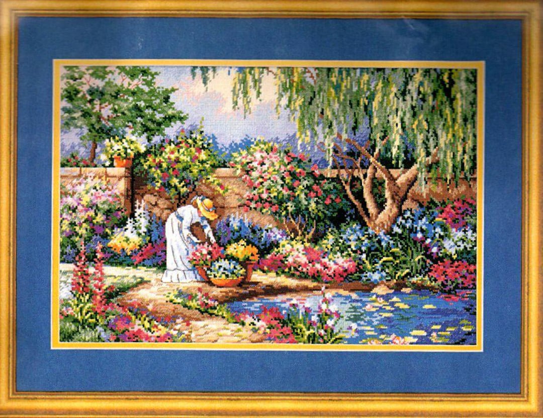 Enchanted Garden Counted Cross Stitch Pdf Pattern Cottage Digital Cross ...