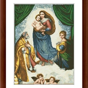 Mother of God icon PDF Counted cross stitch pattern Madonna and Jesus Digital cross stitch chart religious cross stitch pattern download