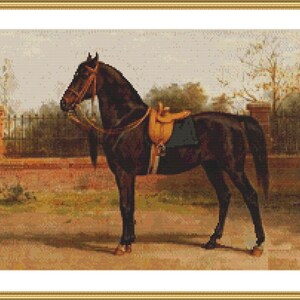 Pferd Tier PDF Kreuzstichvorlage Fantasie Tiere Kreuzstichvorlage modernes Kreuzstichmuster Querformat sofort download
