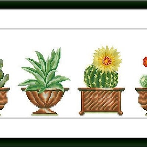 Kaktus PDF Kreuzstichvorlage Botanical Digitale Kreuzstichvorlage Kakteen modern Kreuzstichvorlage Kakteen xstitch