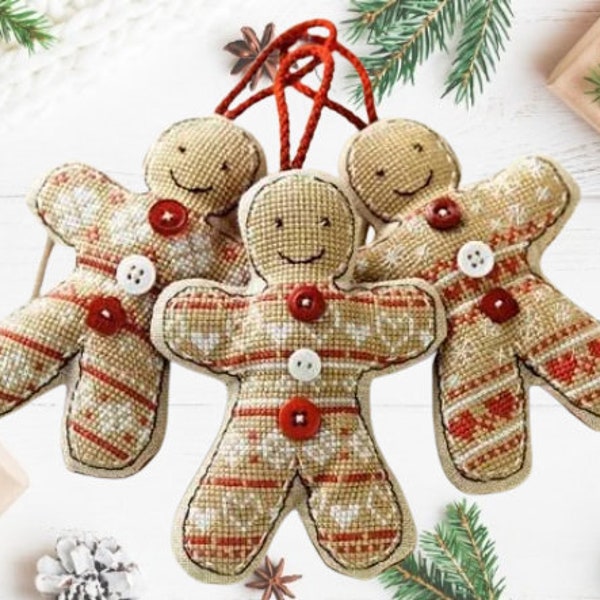 Weihnachtsschmuck Lebkuchen PDF Zählmuster Kreuzstichmuster Weihnachtsschmuck Digitale Kreuzstichvorlage Weihnachten PDF xStitch Anleitung