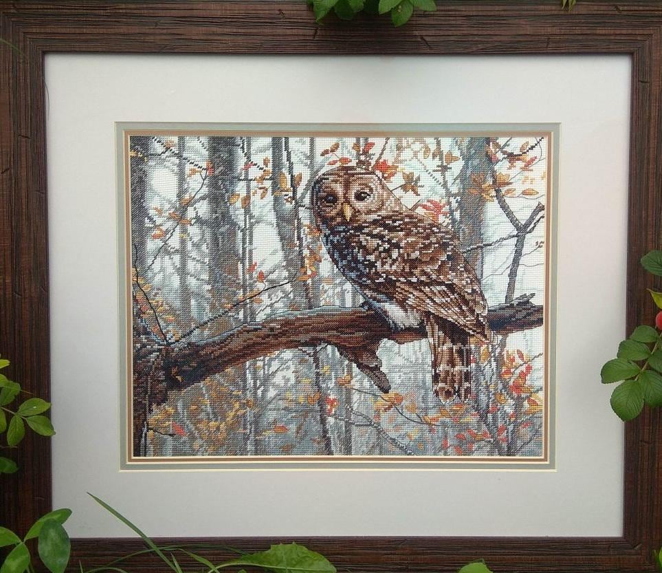 Wise Owl Bird PDF Counted cross stitch pattern Fantasy birds Digital cross stitch chart modern owl l