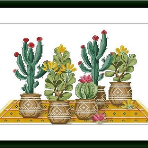 Kaktus PDF Kreuzstichvorlage Botanical Digitale Kreuzstichvorlage Kakteen modern Kreuzstichvorlage Kakteen xstitch