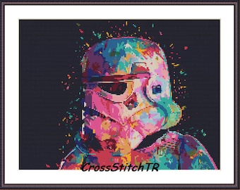 Darth Vader PDF Kreuzstichvorlage Star Wars Digitale Kreuzstichvorlage Kino Kreuzstichmuster