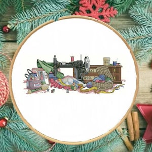 Sewing sampler Counted cross stitch pattern pdf Fashion Digital cross stitch chart Vintage fashion sampler cross stitch pattern cross stitch
