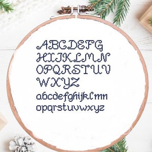 Alphabet Counted cross stitch pattern pdf abc stocking Digital cross stitch chart alphabet sampler cross stitch pattern ABC chart