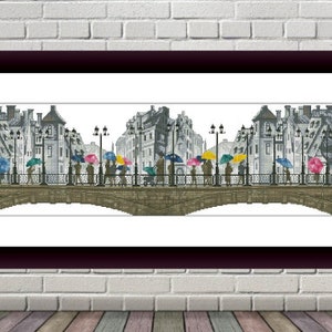 Paris city PDF Counted cross stitch pattern Paris umbrella Digital cross stitch chart european city cross stitch pattern instant download