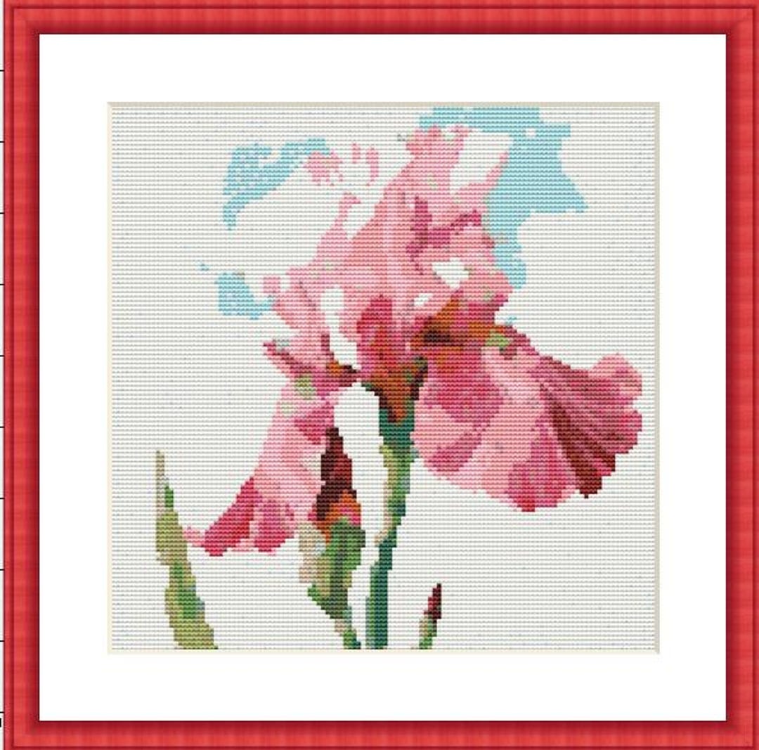 Watercolor Iris Still Life Counted Cross Stitch Pattern Pdf Flower ...