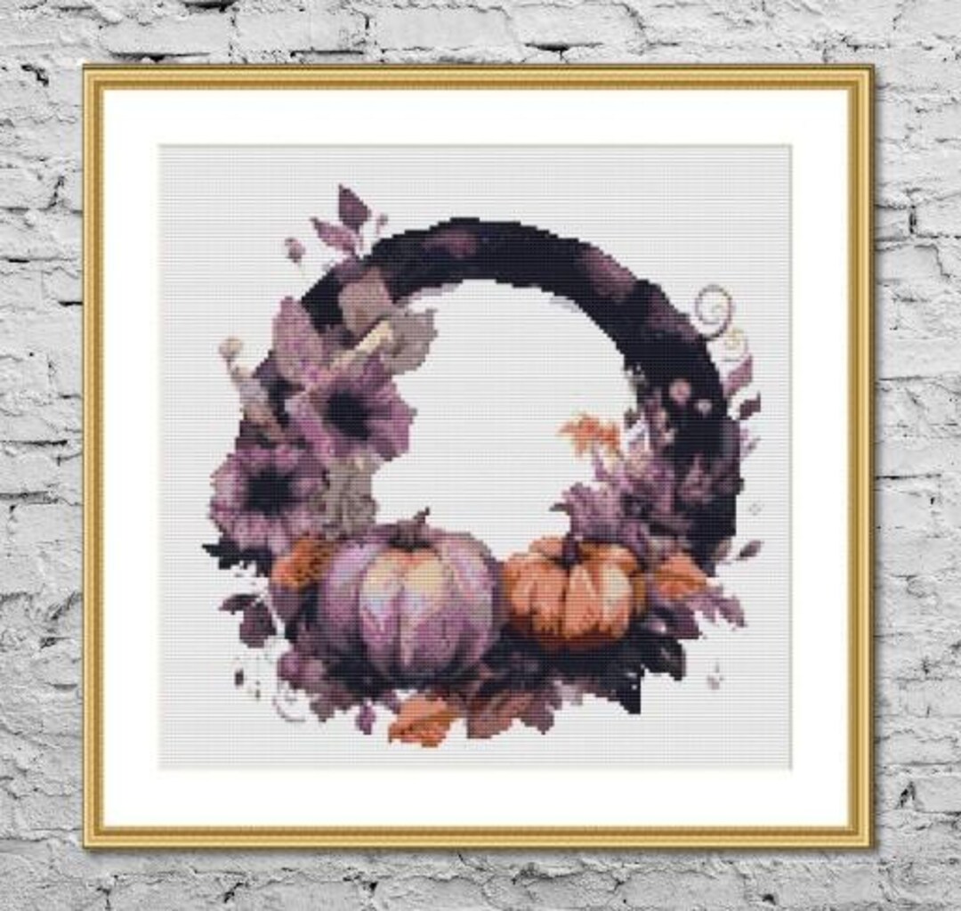 Pumpkins Cross Stitch Pattern PDF Autumn Halloween Still Life Pumpkin ...