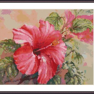 Hibiskus Blume PDF Kreuzstichvorlage Botanical Digitale Kreuzstichvorlage Stillleben Kreuzstichvorlage iris xstitch