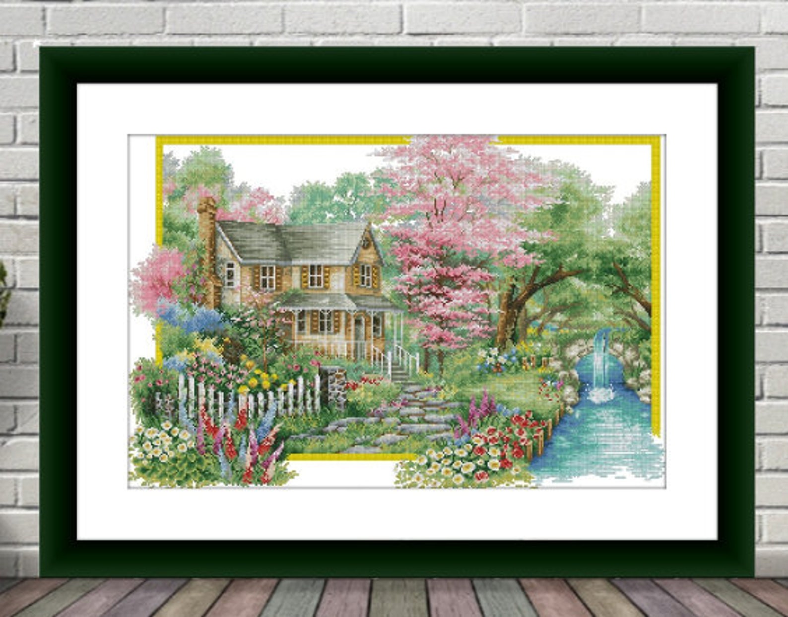 Garden Cottage Counted Cross Stitch Pdf Pattern Cottage Etsy
