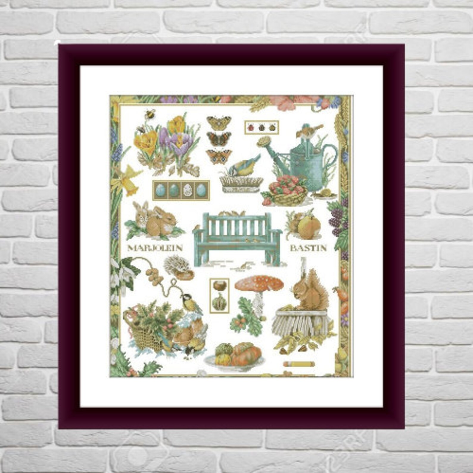 Garden sampler Counted cross stitch pattern pdf Flower | Etsy