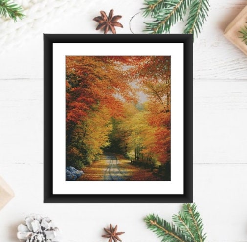 Autumn Landscape PDF Counted Cross Stitch Pattern Landscape Fall ...