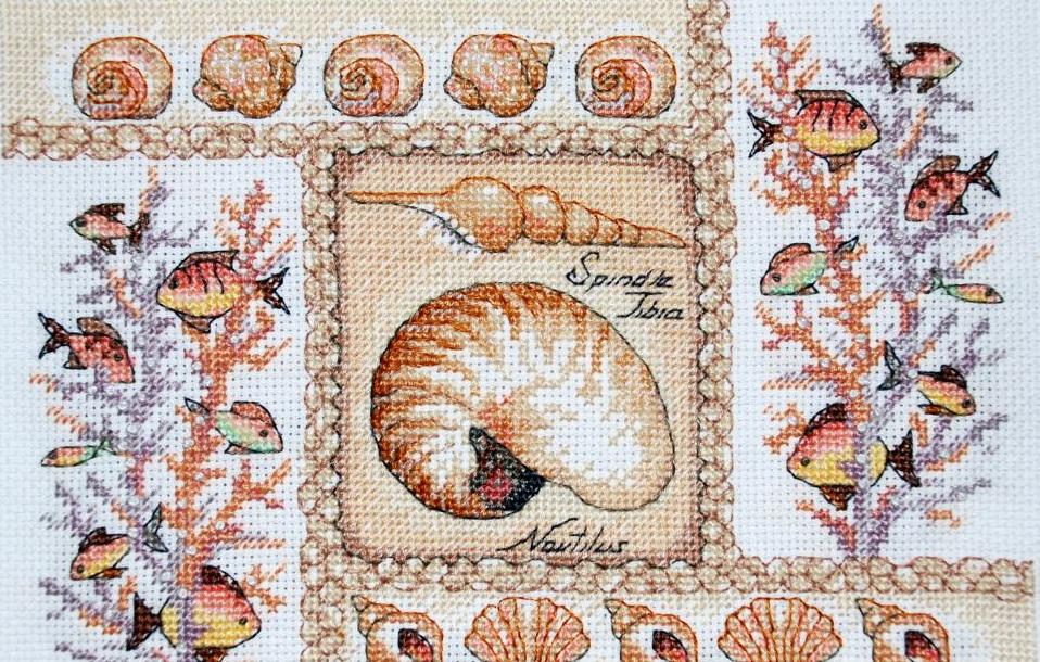 Stitch Samplers Shell Sea Shell Sampler Counted Cross Stitch Pattern Pdf Boat Seascape ...