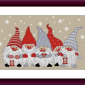 Christmas Gnome ornament PDF Counted cross stitch pattern Holiday Digital cross stitch chart christmas gnome PDF cross stitch pattern