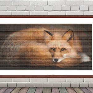 Foxie Fox PDF Schema punto croce animali Schema punto croce digitale moderno Schema punto croce simpatici animali