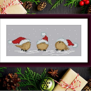 Kerst Robin Ornamenten PDF Geteld kruissteekpatroon Kerst vogelornamenten Digitaal borduurschema Kerst PDF kruissteekpatroon