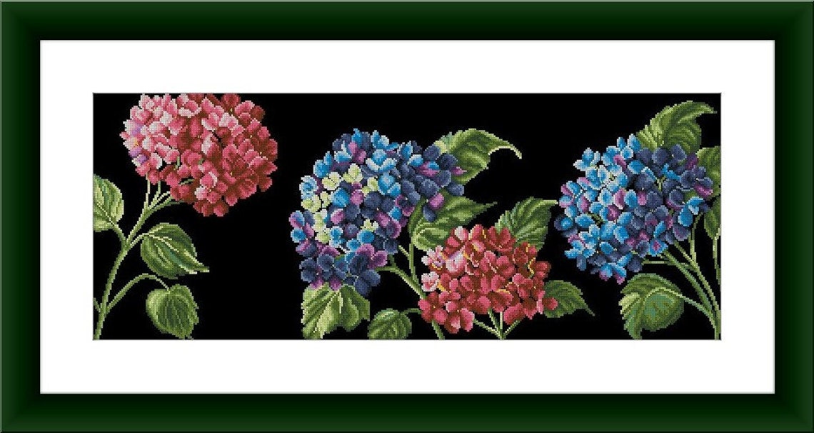 Hydrangea Cross Stitch Pattern PDF Botanical Modern Digital | Etsy