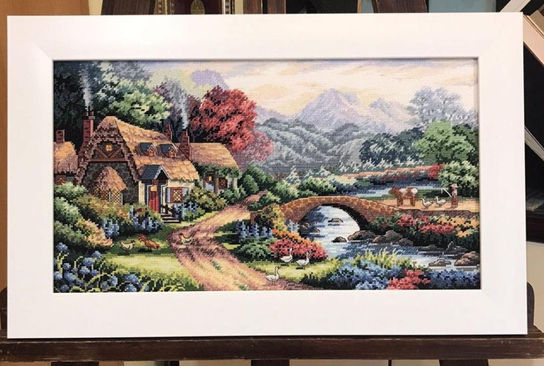 Valley Cottage Counted Cross Stitch Pdf Pattern Village Cottage Digital ...